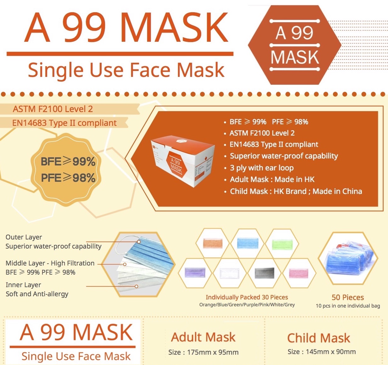 Multi-colour Protective Face Masks selling hot !
